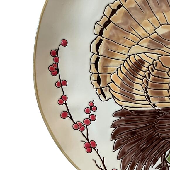 SPECTRUM DESIGNZ Thanksgiving Turkey Dinner Plates 11in Set of 3 NEW - Picture 10 of 11
